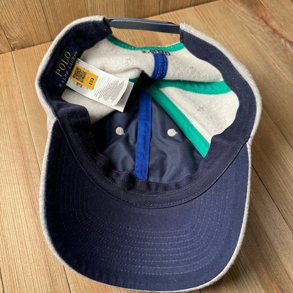 Polo Ralph Lauren American Flag Gray Fleece Baseball Cap Snap Back Unisex Adult - Picture 5 of 8